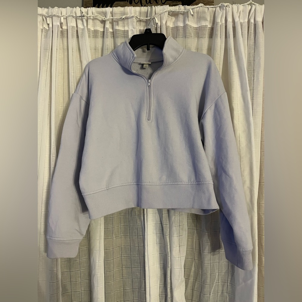 Target light purple cropped quarter zip
